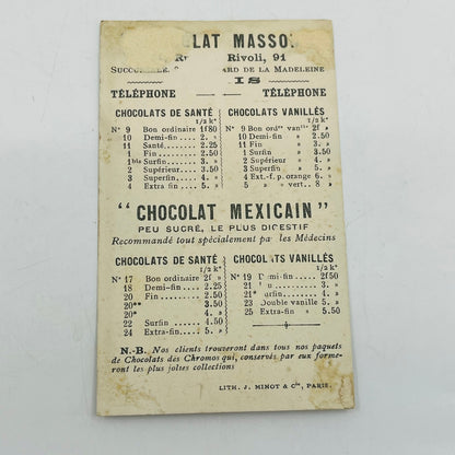 Victorian 1800s French Advertising Trade Card Chocolat Mexicain Paris AH9-M10