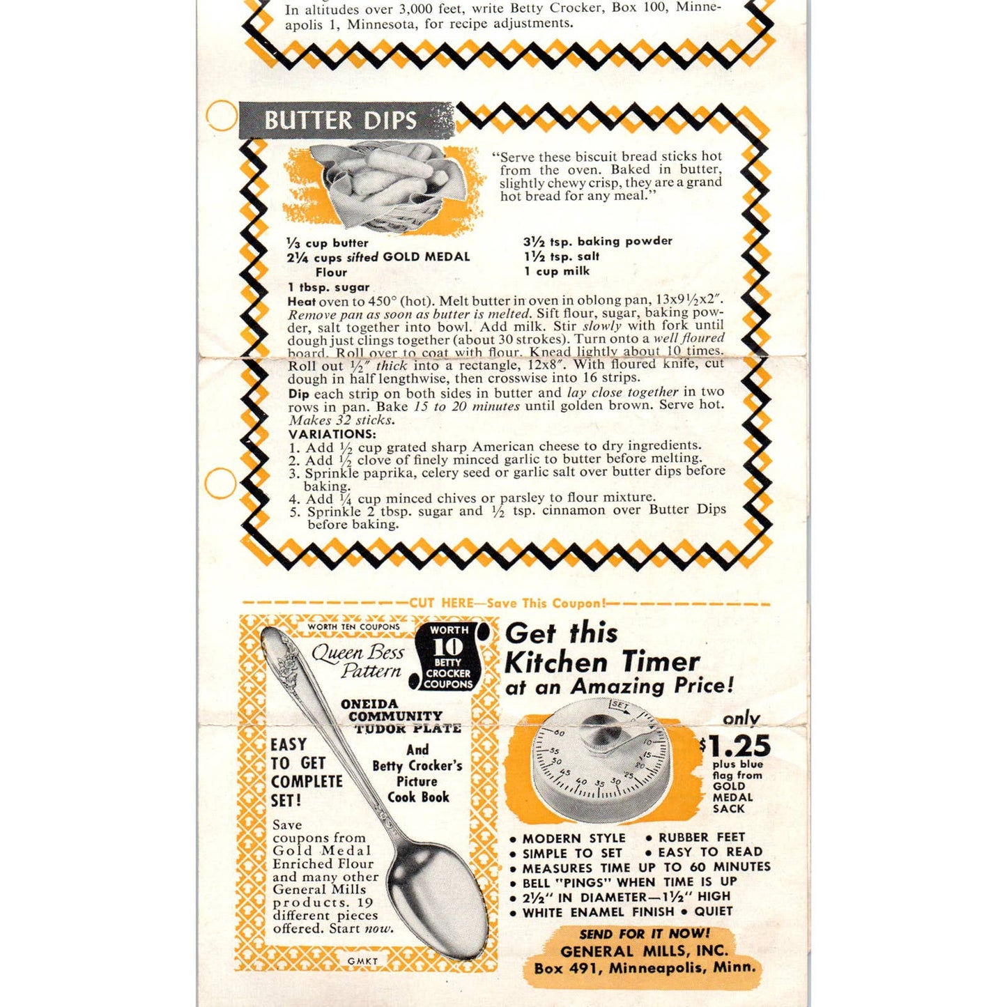 1959 Betty Crocker Recipe Leaflet - Let's Talk About Foods Men Like SE4