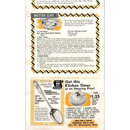 1959 Betty Crocker Recipe Leaflet - Let's Talk About Foods Men Like SE4