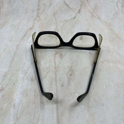Vintage 1950s Black Plastic Safety Glasses Eyeglasses Frames TJ9G1-1