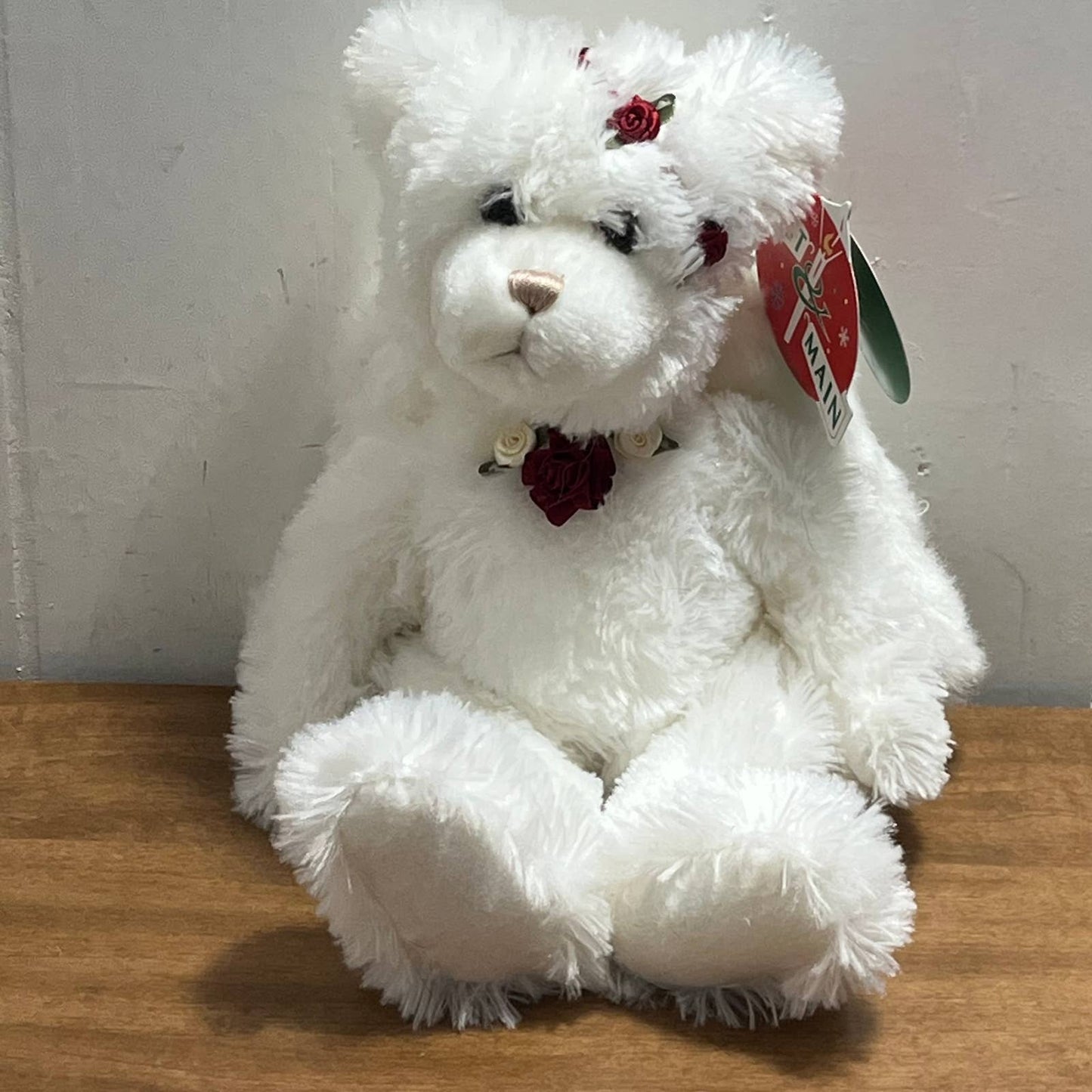 Vintage First & Main White Angel Bear Plush Stuffed Christmas Teddy Toy TA3