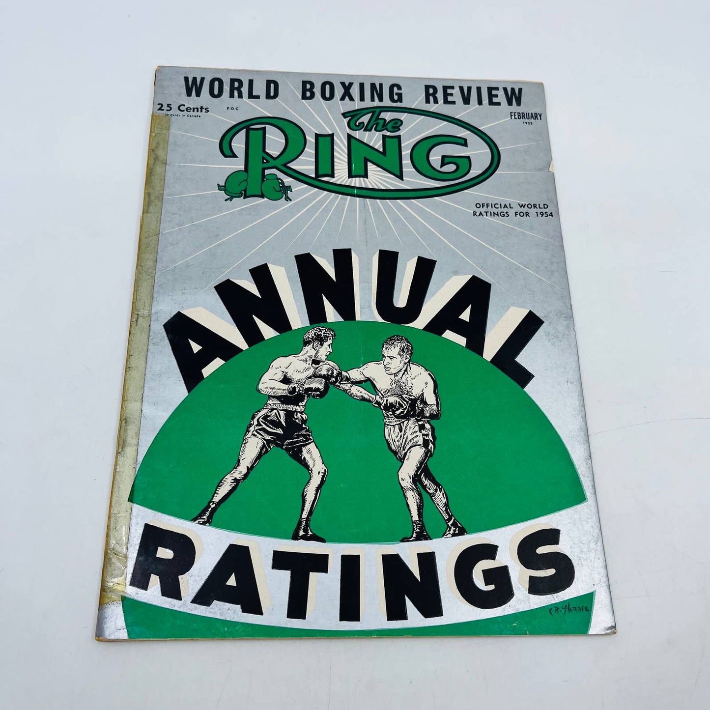 1955 Feb - The Ring Boxing Magazine – Annual Ratings Cover Rocky Marciano TA5