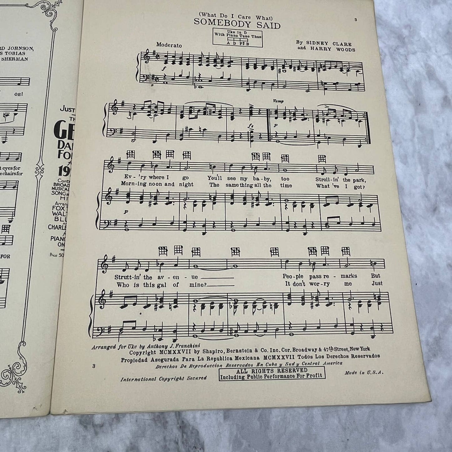 What Do I Care What Somebody Said Sidney Clare Woods 1927 Sheet Music TK2-SM4