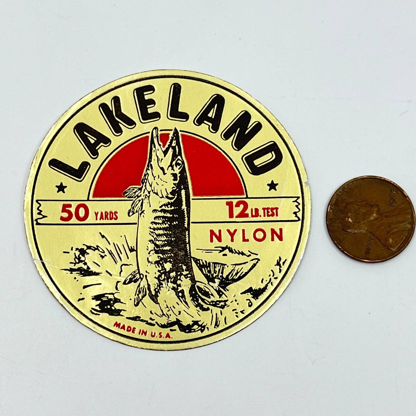 Vintage Lakeland Fishing Line Label SC9