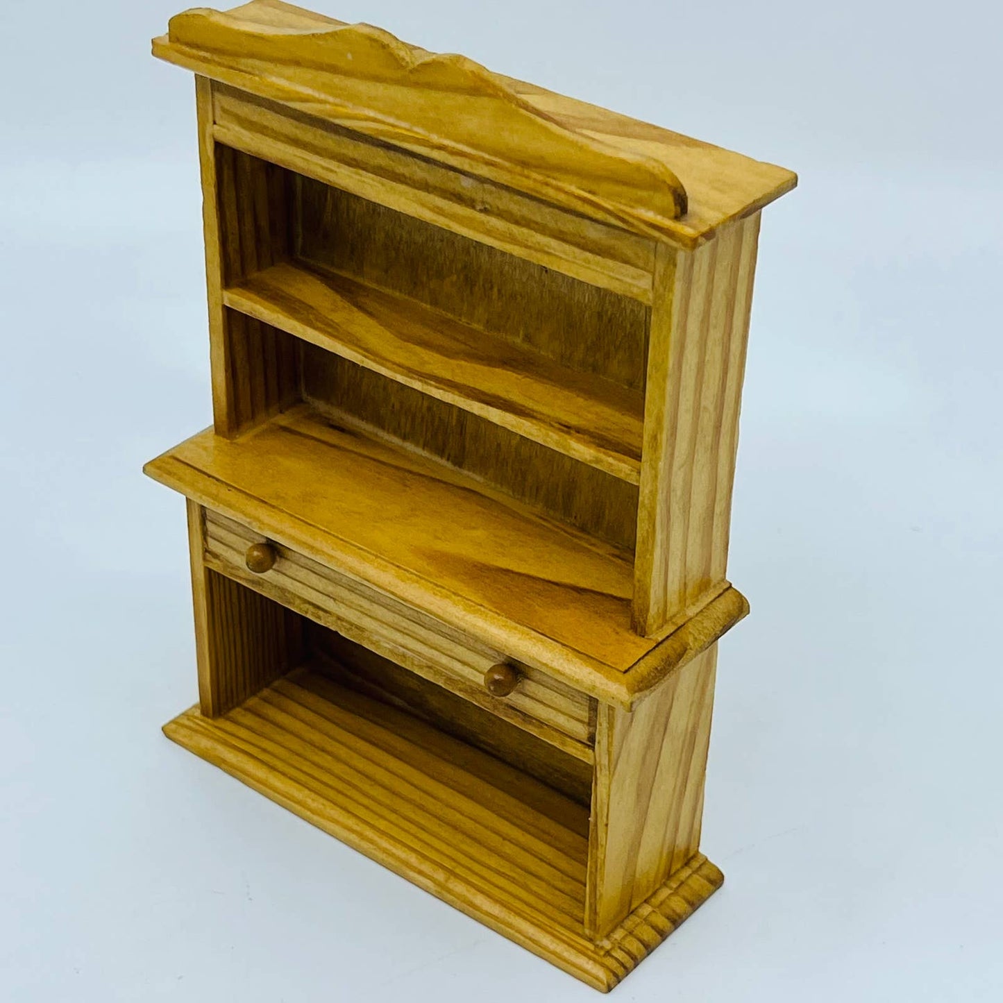 Vintage Dollhouse Furniture Solid Wood Bookshelf 5 1/2” TD2