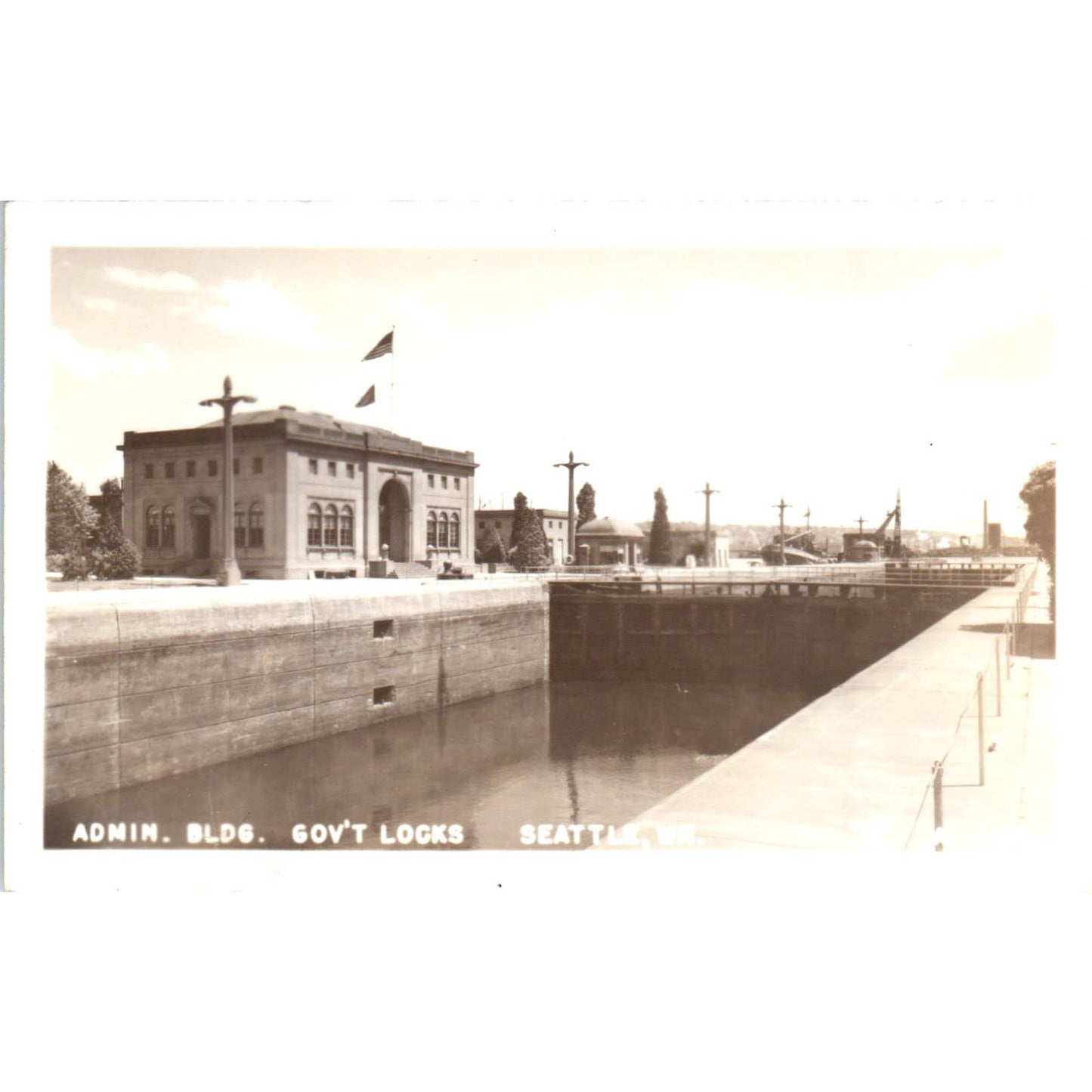 Vintage Postcard RPPC Admin Building Government Locks Seattle Washington TD9
