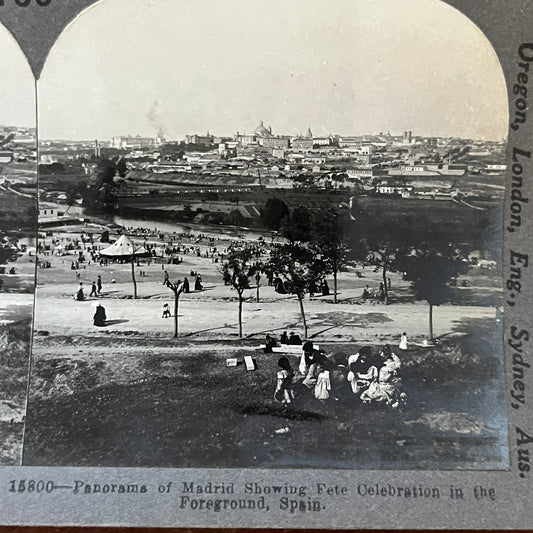 Madrid Fete Celebration, Spain Antique Stereoview Card H2-4