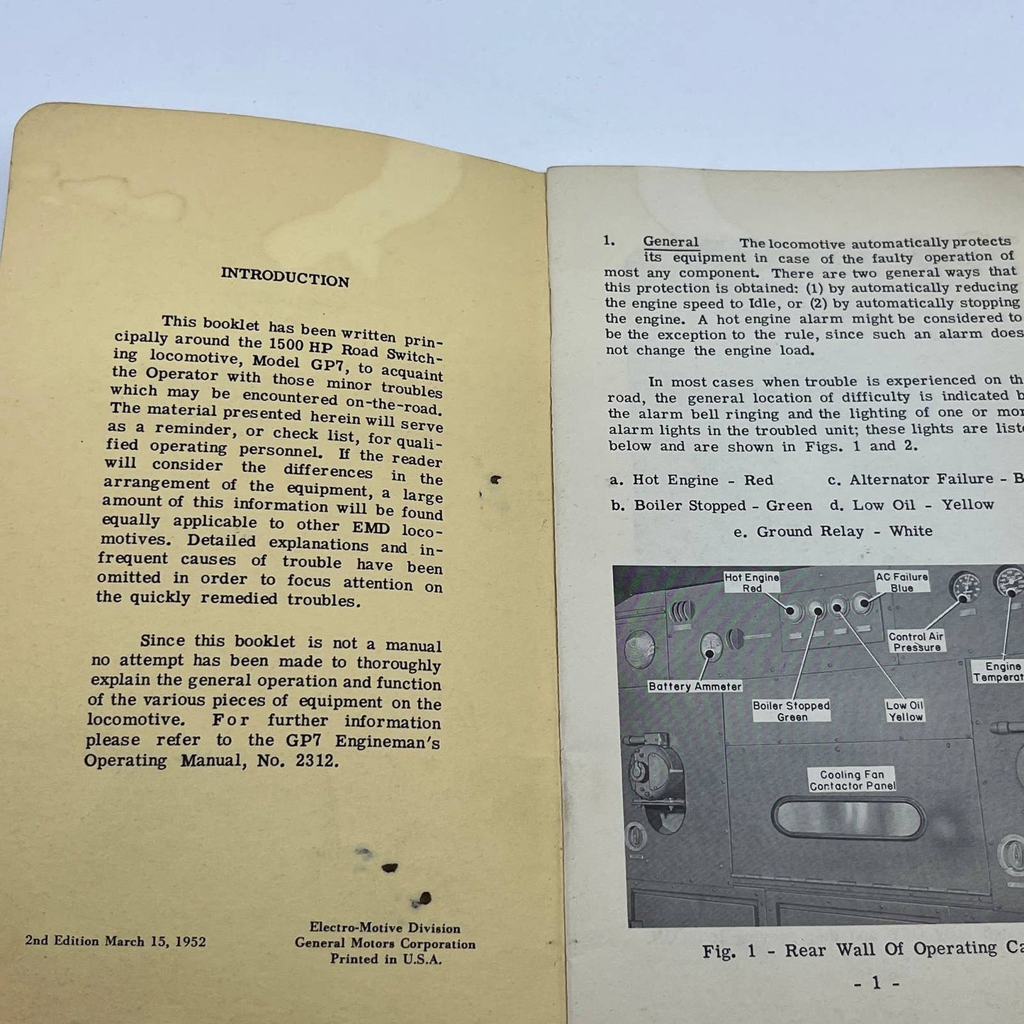 1953 General Motors Locomotives On The Road Trouble Shooting Manual TG6