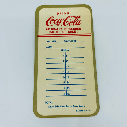 VTG 1950s COCA COLA Playing Card BRIDGE TALLY CARD Scorecard Cottage Scene C3