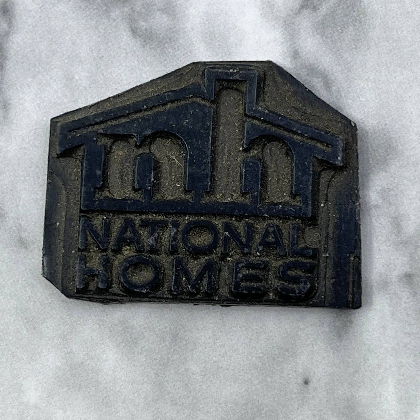 Vintage Printing Letterpress Printers Block Plate “nh” National Homes TJ512