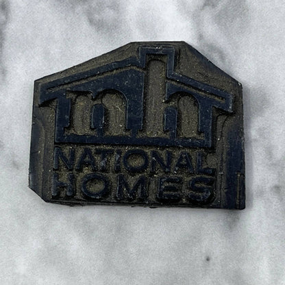 Vintage Printing Letterpress Printers Block Plate “nh” National Homes TJ512