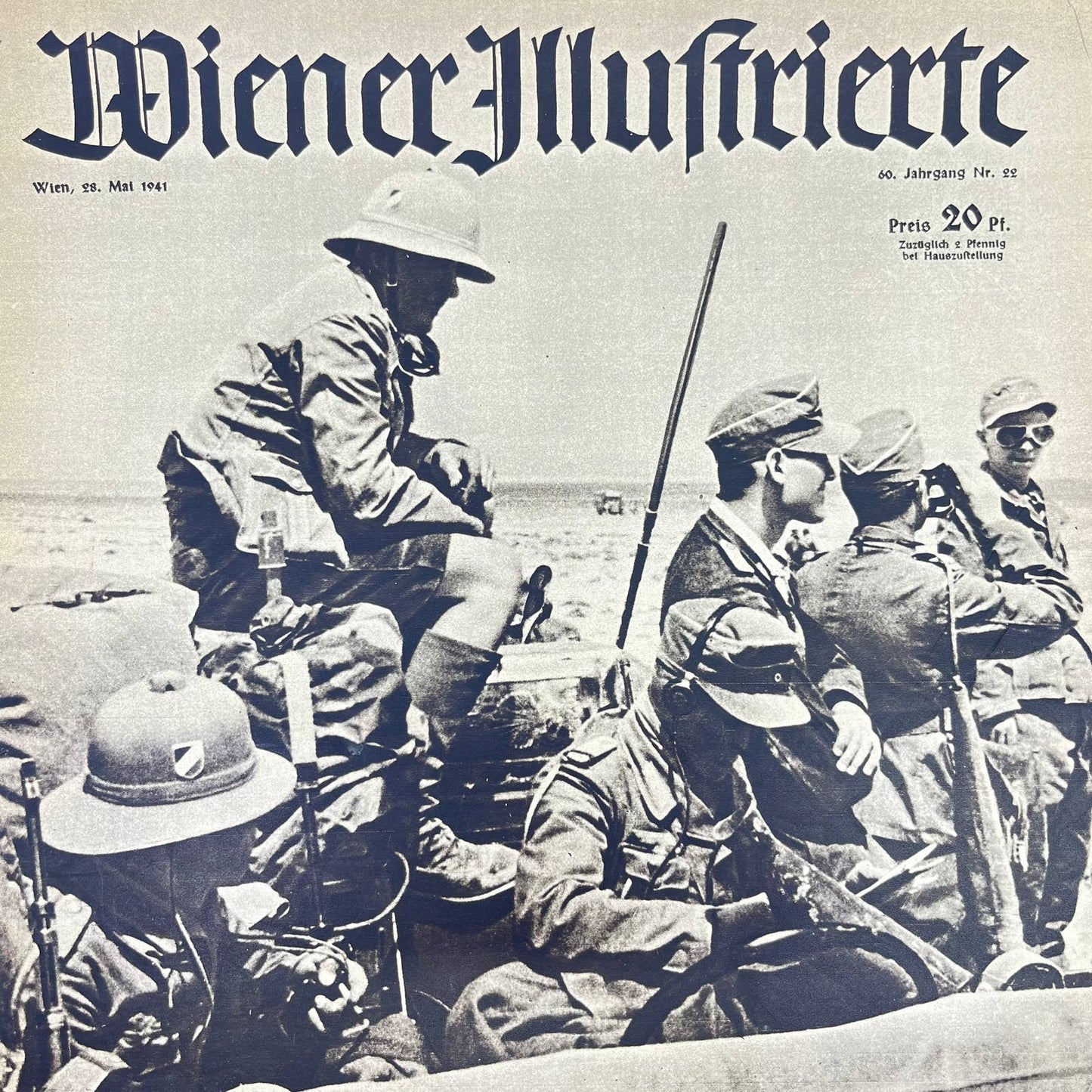 1941 WW2 German Nazi Magazine "Wiener Muftrierte" Battle For Tobruk FL3