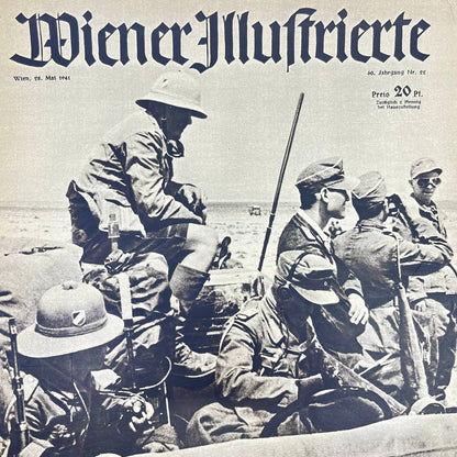 1941 WW2 German Nazi Magazine "Wiener Illustrierte" Battle For Tobruk FL3