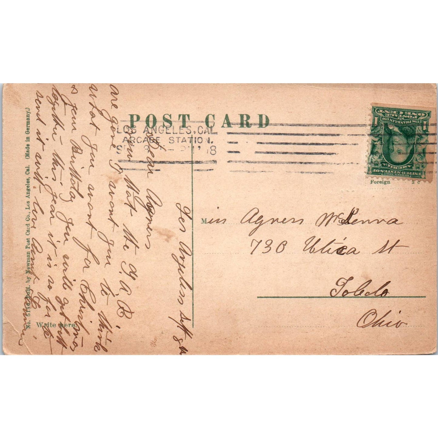 Ocean Park California Surf and Bath House c1910 Original Postcard TK1-25