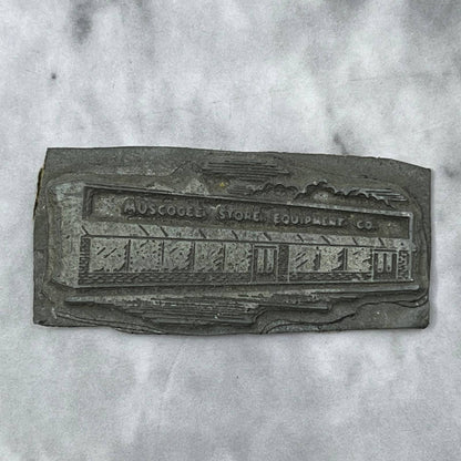 Vintage Letterpress Printers Block Plate Muscogee Store Equipment Co TJ57
