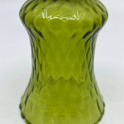Olive Green Peg Light Glass Diamond Quilt Sconce Votive Cup Candle Holder 5" TH6