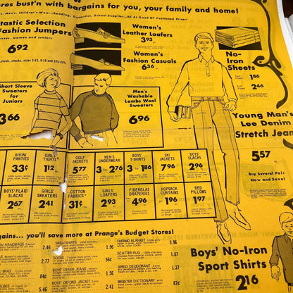 1970s Prange's Budget Stores Good Ol' Days Sale Flyer Green Bay Appleton WI FL5