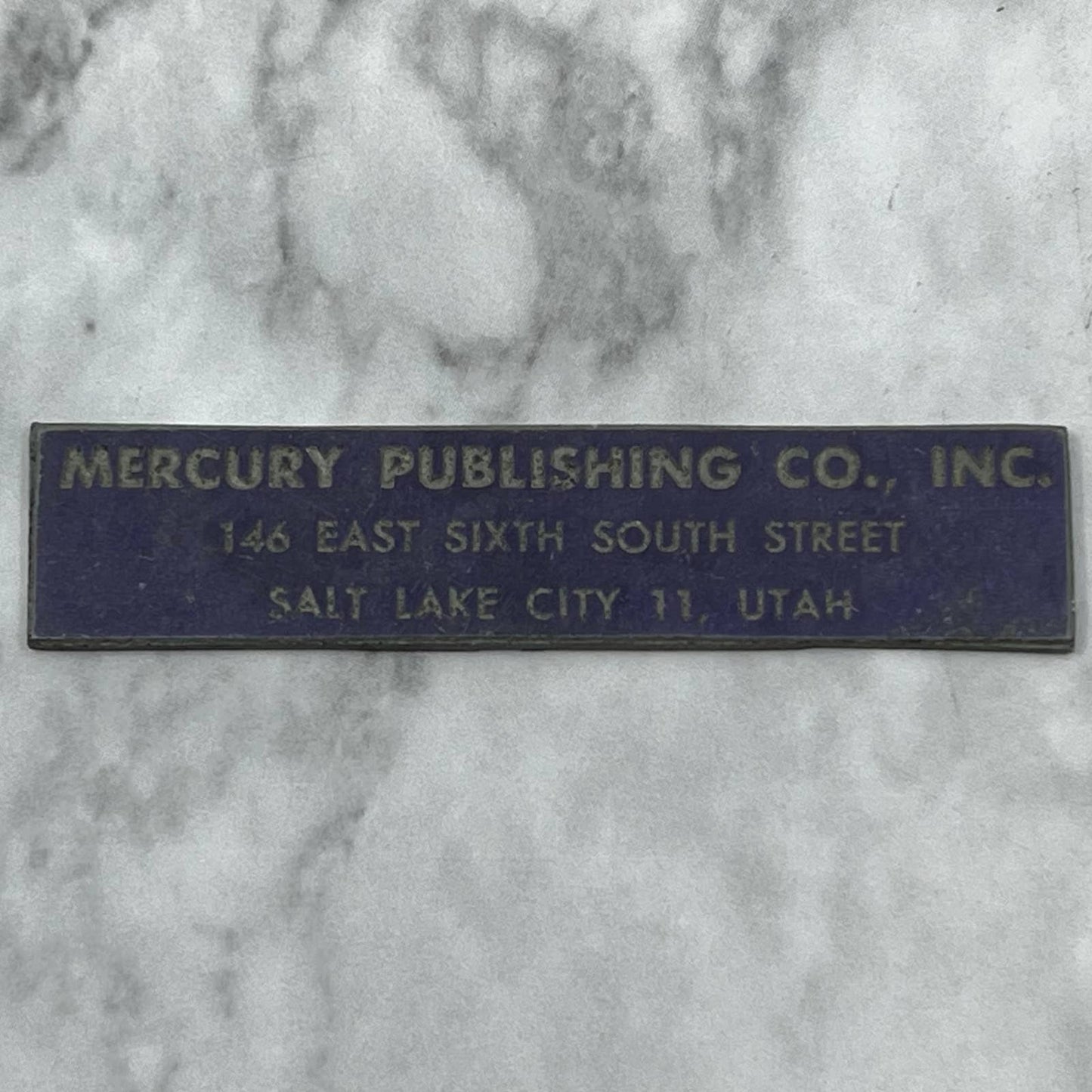 Vintage Printers Block Plate Mercury Publishing Salt Lake City UT SE824