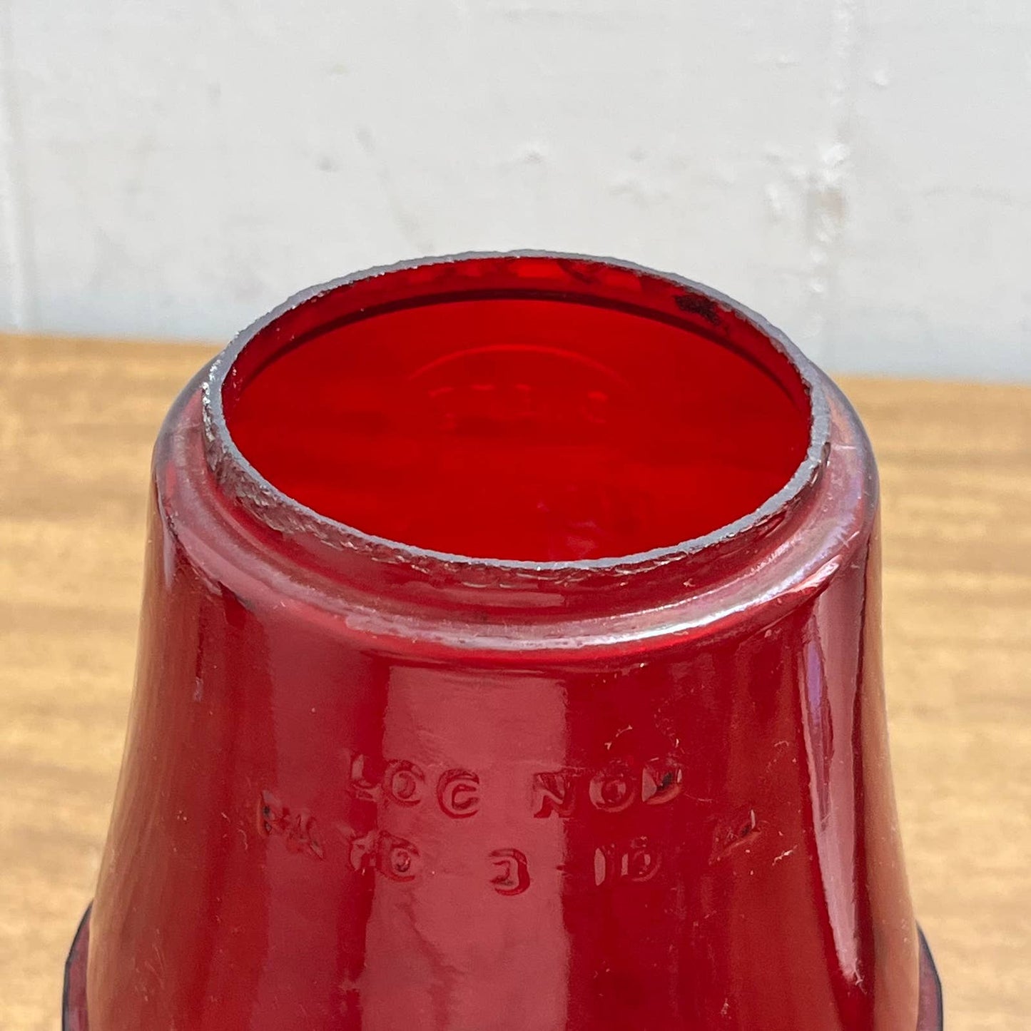 Vintage 1910s Ruby Red Glass Dietz Fitzall Loc-Nob NY USA Replacement Globe TA9