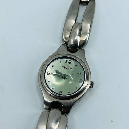 Vintage Brushed Metal Relic Watch Metal Bracelet Clasp Band SA9