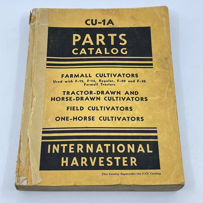 1950s International Harvester CU-1A Cultivators Parts Catalog TF8
