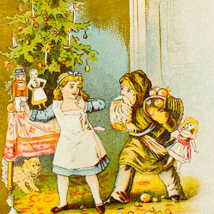 1880s Victorian Trade Card Soapine December Christmas Early Santa AA2