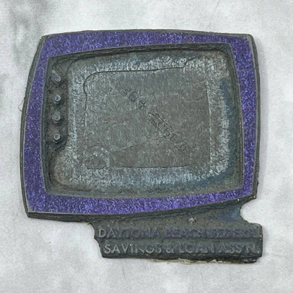 Vintage Letterpress Printers Block Plate Daytona Beach Savings & Loan SE825