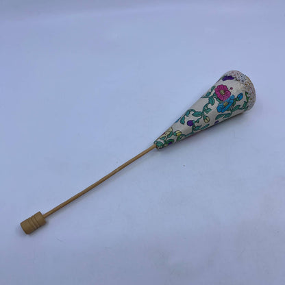 Vintage Wood Cone Puppet Yellow Pop Up Peek A Boo Handmade TH6