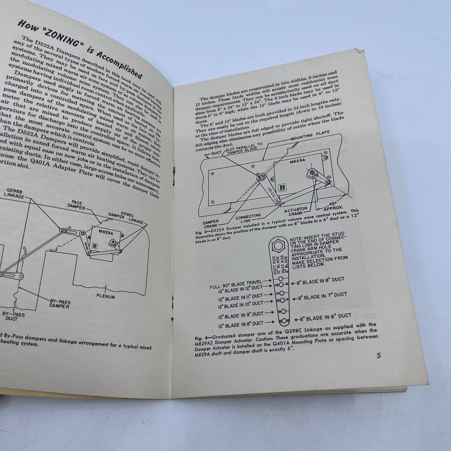 1950s Honeywell Handbook Warm Air Zone Control & Dampers Sheet Metal Man TH8