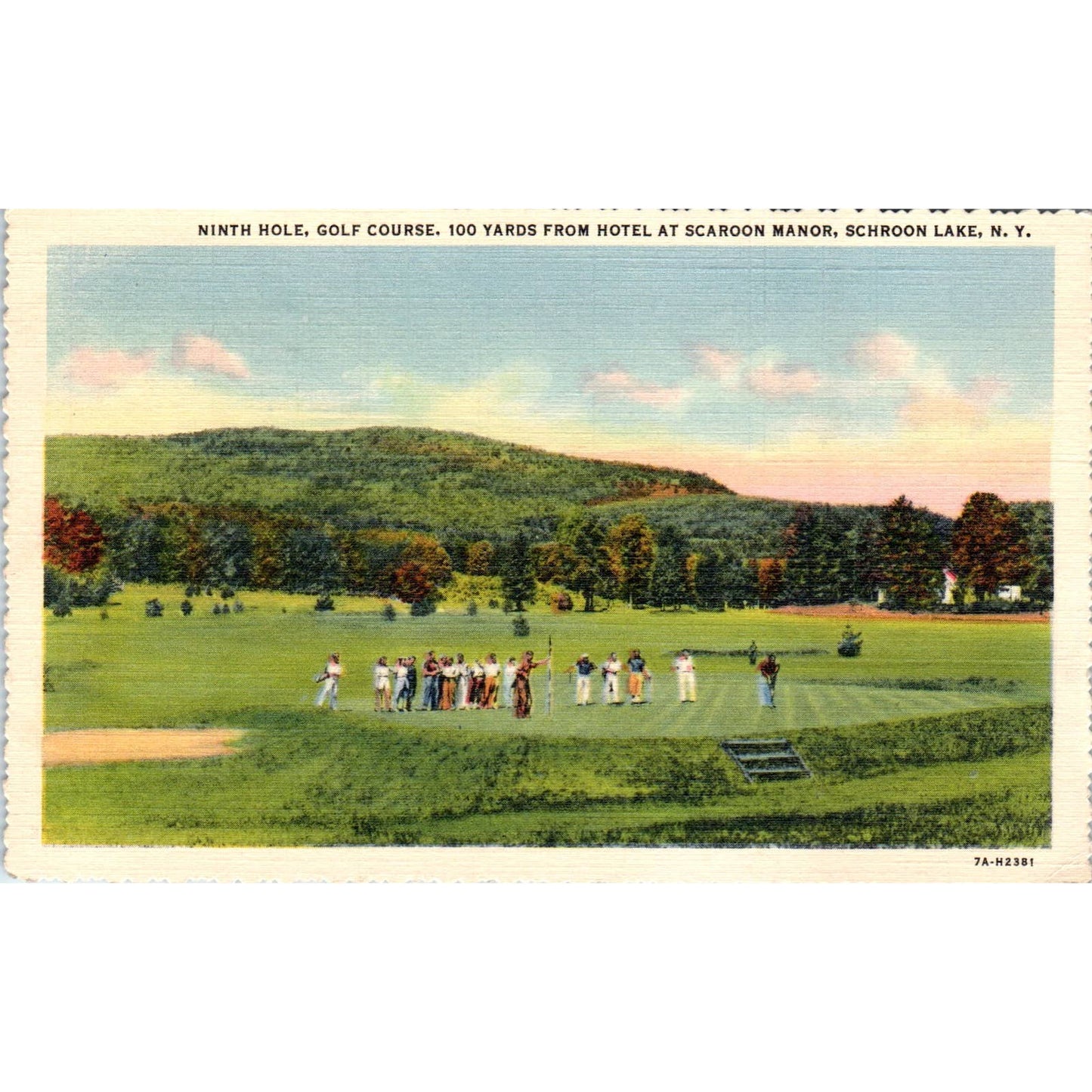 Ninth Hole Scaroon Manor Golf Course Schroon Lake NY 1939 Postcard TK1-23