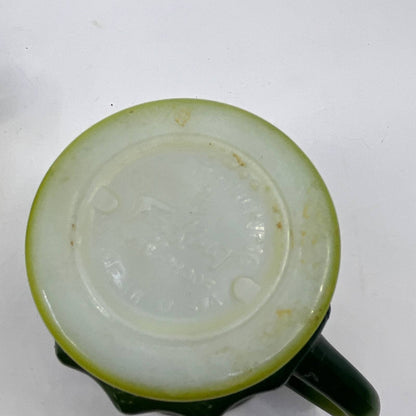 Vintage Fire King GREEN Ombre Kimberly Diamond Mug Set of 4 TH5-1