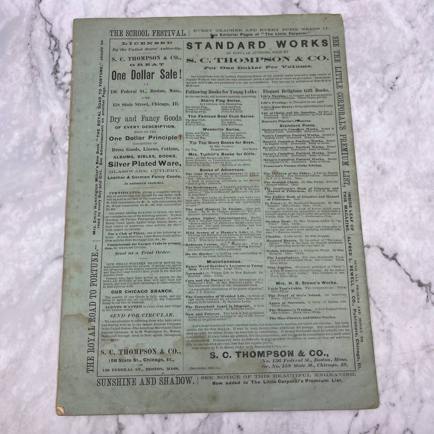 1870 Jan - The Little Corporal Original Magazine For Boys And Girls TB5