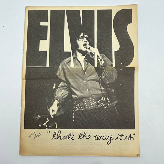 1972 Elvis That's The Way it Is Program Promo Booklet TG3