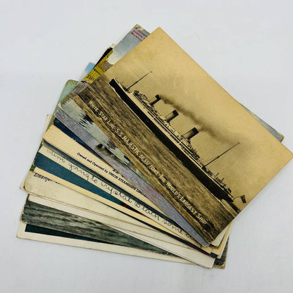 Early 1900s Vintage LOT OF 24 Photo Post Cards Steamships EA3