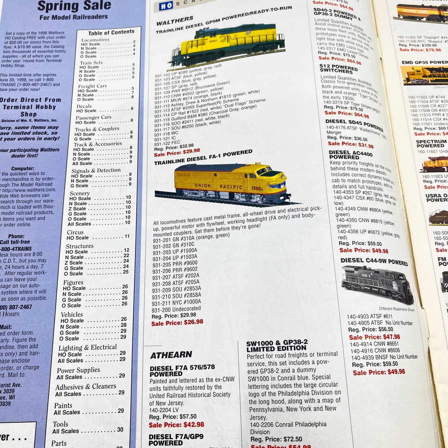 1998 Terminal Hobby Shop Spring Sale for Model Railroaders Catalog TC6