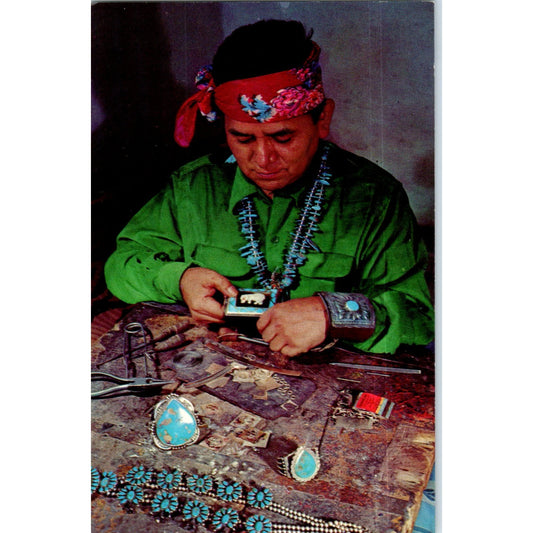 Indian Silversmith at Work Original Postcard P2-7