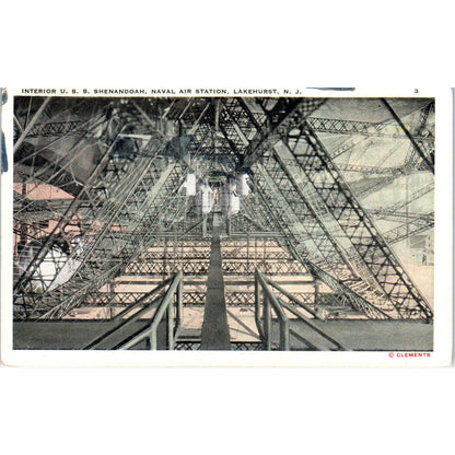 Interior USS Shenandoah Naval Air Station Lakehurst NJ Original Postcard TK1-28