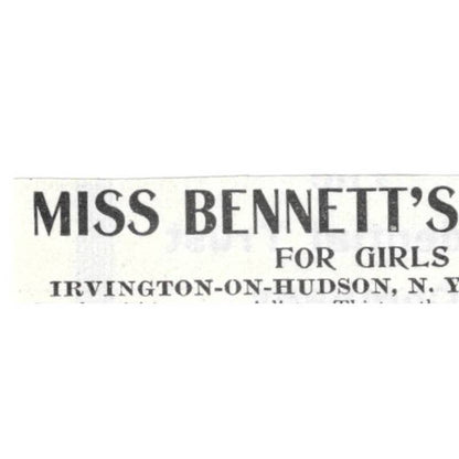 Miss Bennett's School for Girls Irvington on Hudson NY 1903 Original Ad TJ8-7-3
