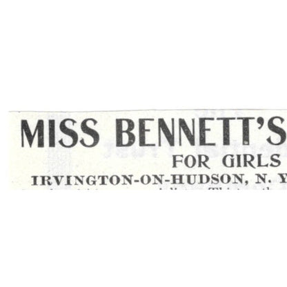 Miss Bennett's School for Girls Irvington on Hudson NY 1903 Original Ad AK5-S29
