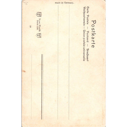 German Face in Flower Veilchen c1910 Original Postcard TK1-27