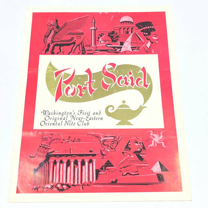 1960s Port Said Supper Club Oriental Night Club Menu Washington DC FL3