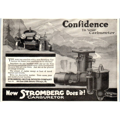 c1920 Harper's Magazine Ad - Stromberg Carburetor Chicago IL EA3