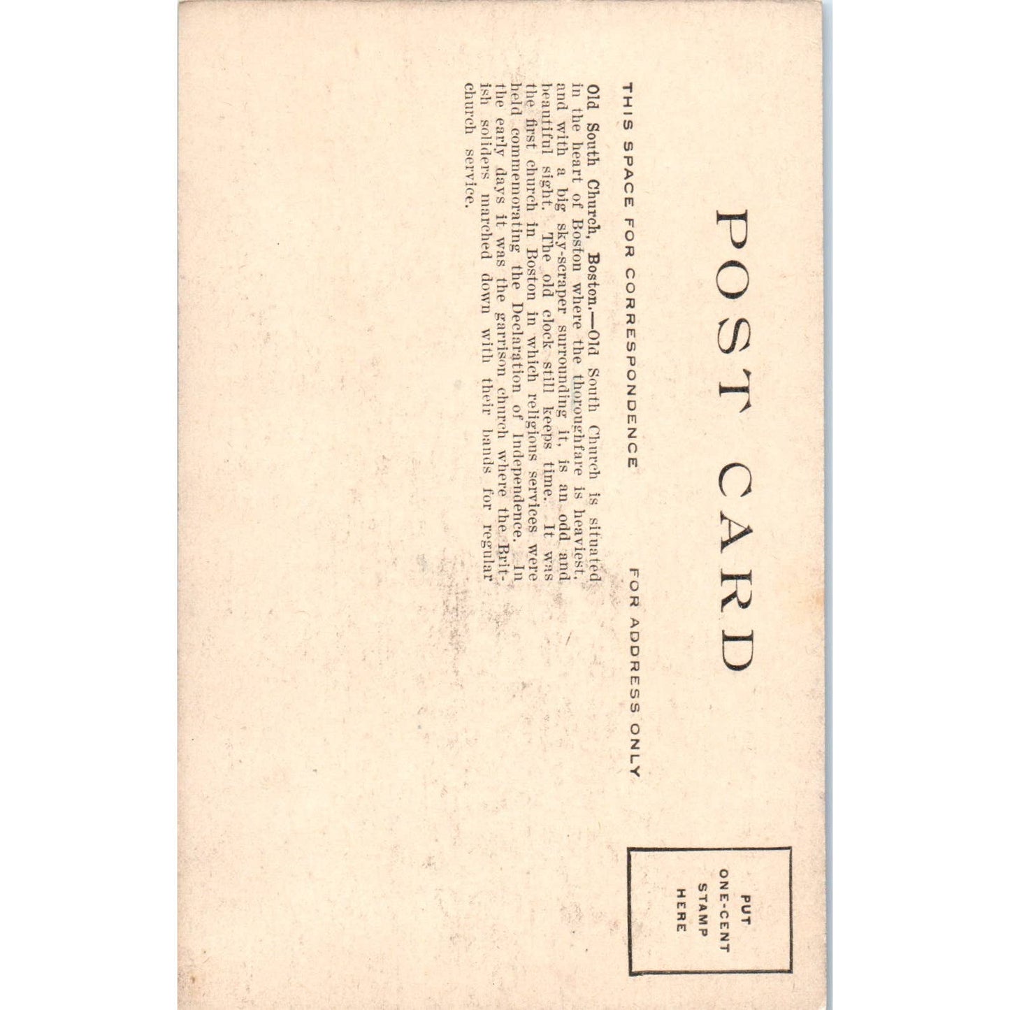 Old South Church Boston MA Original Postcard TK1-24