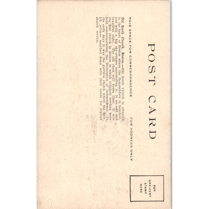 Old South Church Boston MA Original Postcard TK1-24