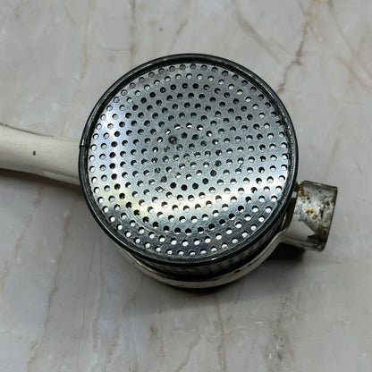 Vintage Kitchen - White Enamel Potato Rice Ricer Masher - 1950's TC5