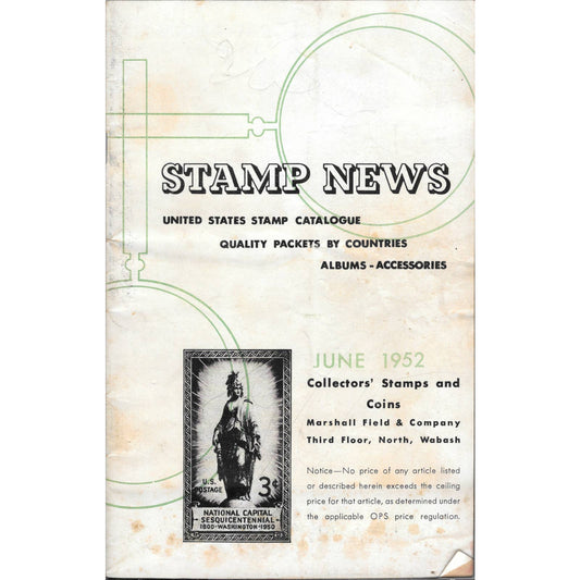 1952 June Stamp News -  United States Stamp Catalogue TJ7