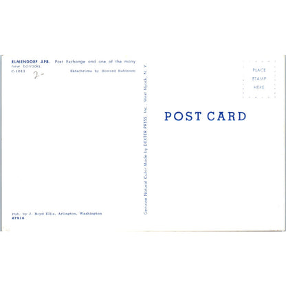 Elmendorf AFB Post Exchange New Barracks - Original Postcard P3-4
