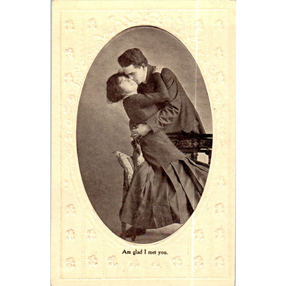 Am I Glad I Met You Victorian Couple Romance Original Postcard P2-8