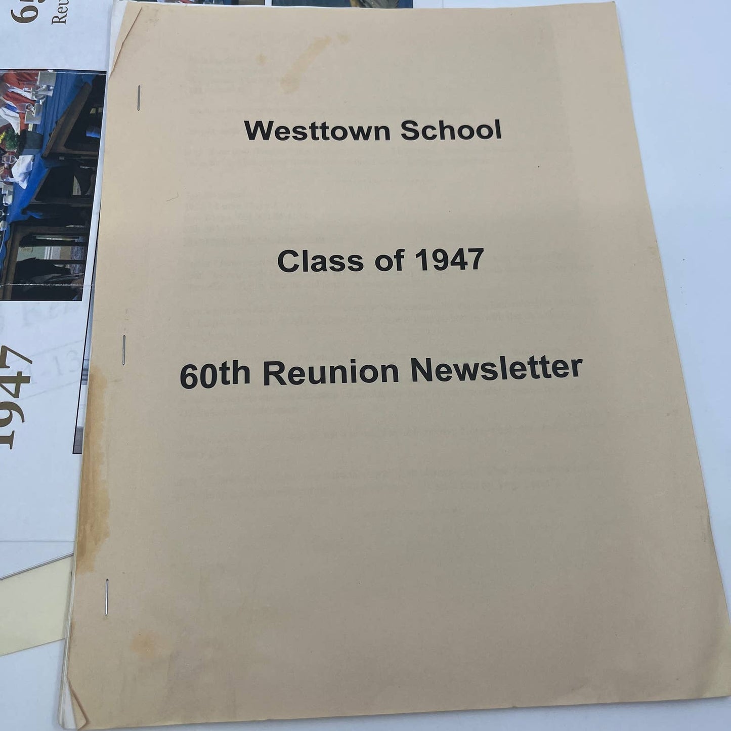 Vintage Westtown School Class of 1947 Alumni Reunion Ephemera Westtown PA TG2