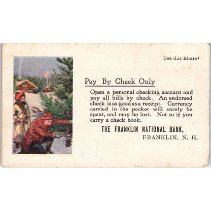 The Franklin National Bank Franklin NH Christmas Blotter Card TK2-CC
